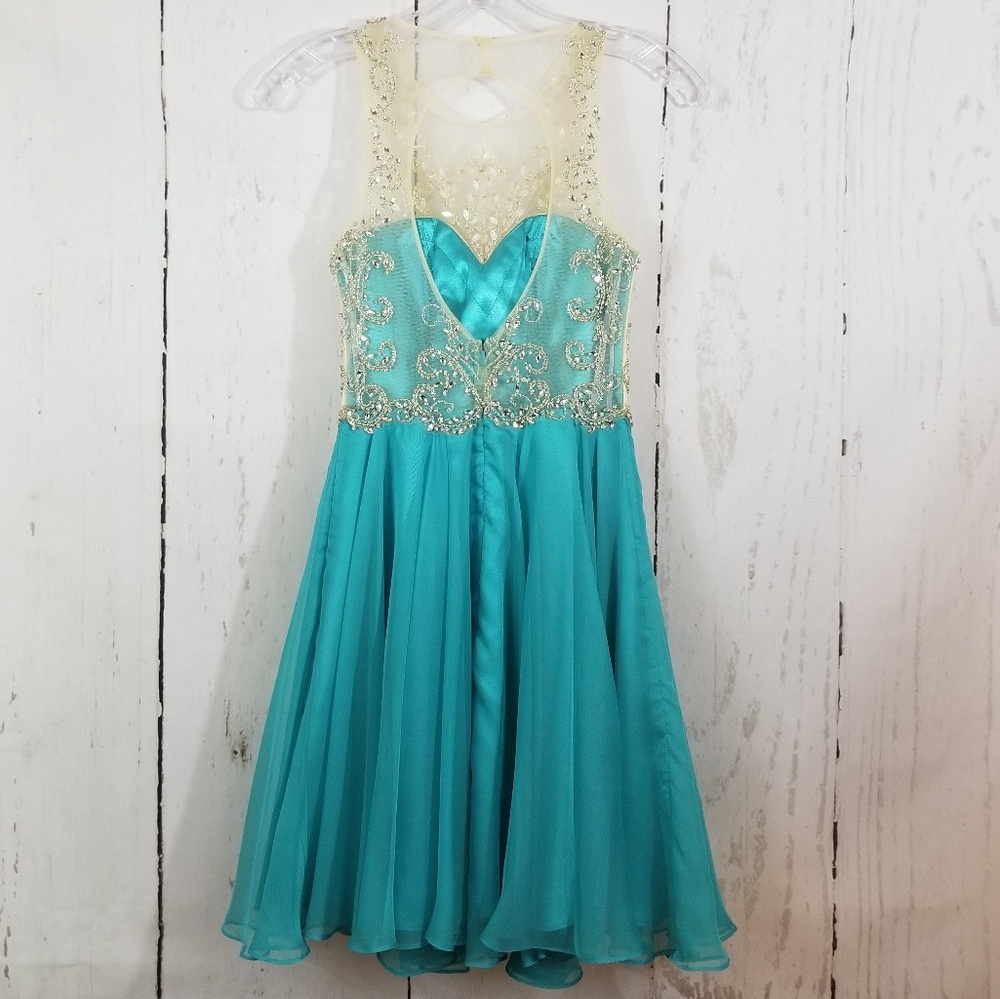 ALYCE PARIS Short Silky Chiffon Skater Dress - Picture 4 of 8